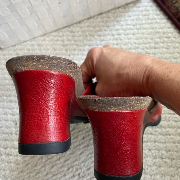 Ariat Red Leather Cork Wedge Sandals - Picture 3 of 8